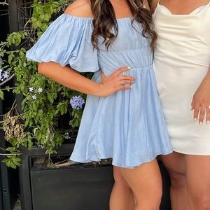 Blue Off The Shoulder Dress